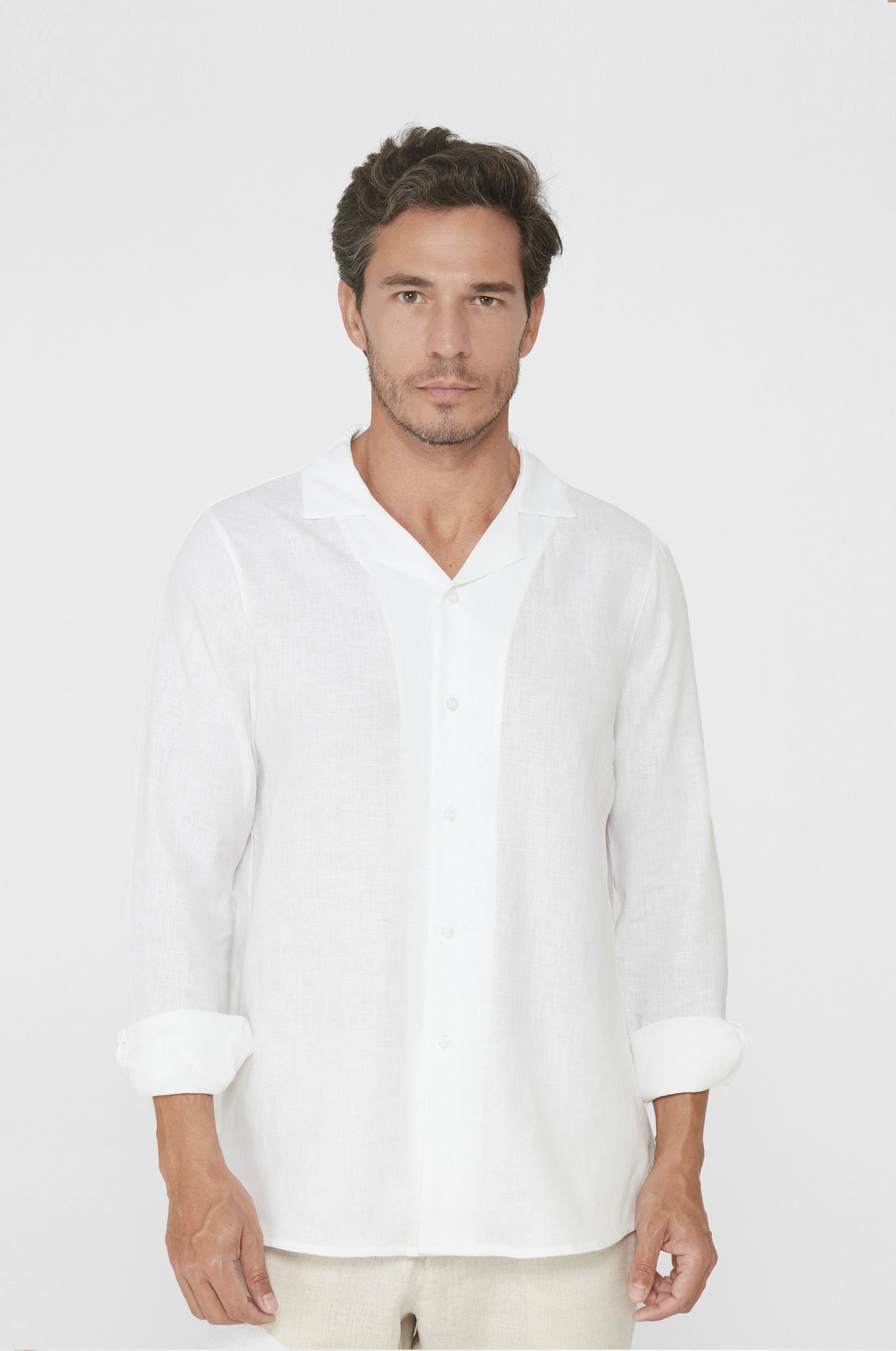 Cuban Collar Pure Linen Shirt