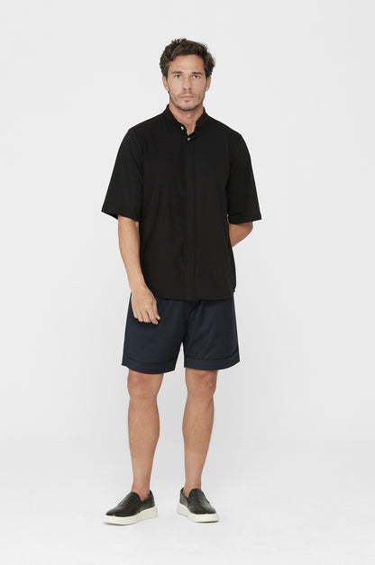 Bossa Short Shirt in Black Mesh