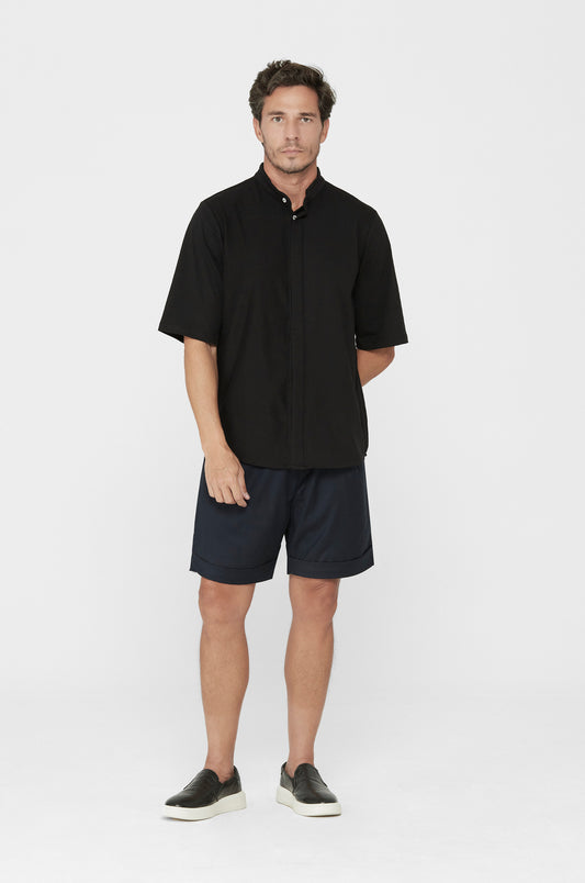 Bossa Short Shirt in Black Mesh