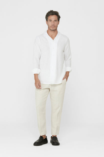 Cuban Collar Pure Linen Shirt