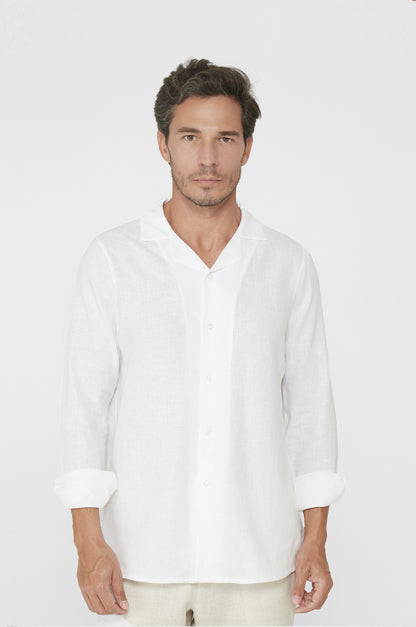 Cuban Collar Pure Linen Shirt